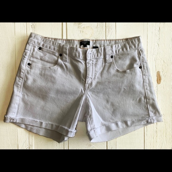 J. Crew Factory Pants - J. Crew Cuffed White Jean Shorts